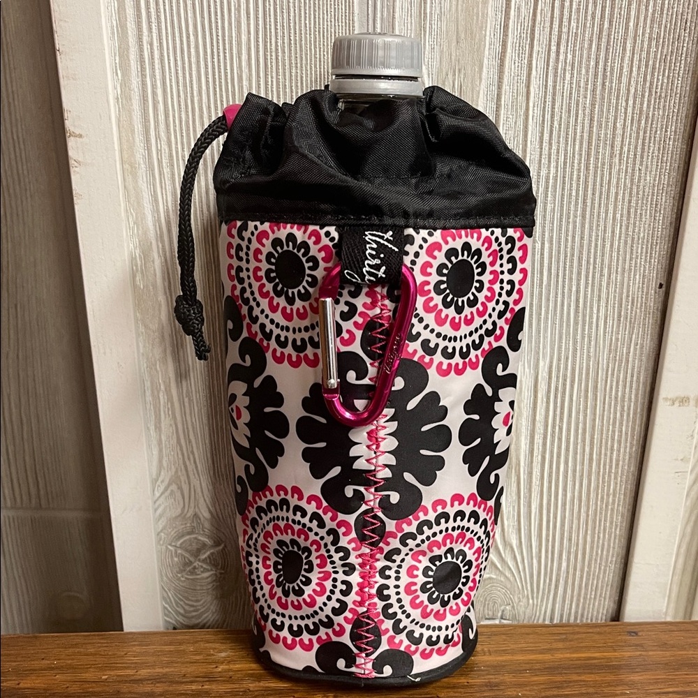 Thirty-One Pink Pop Medallion Insulated Thermal Bring-A-Bottle Holder